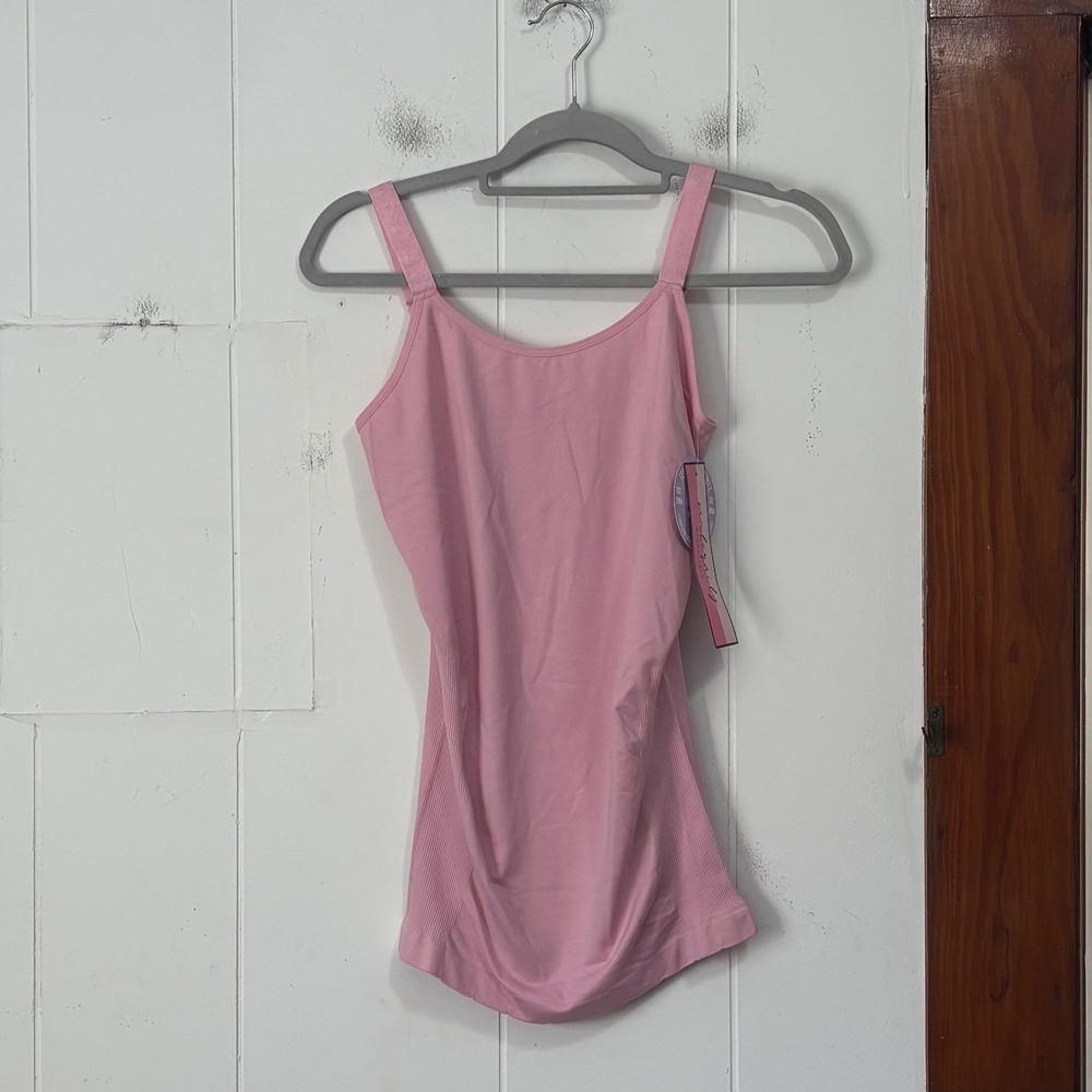 Feathers Maternity Essentials Pink Seamless Adjustable Strap Camisole S/M NWT